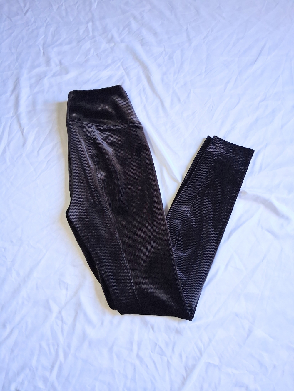 White House Black Market Runway Leggings Black Velvet Corduroy Women's Size 0